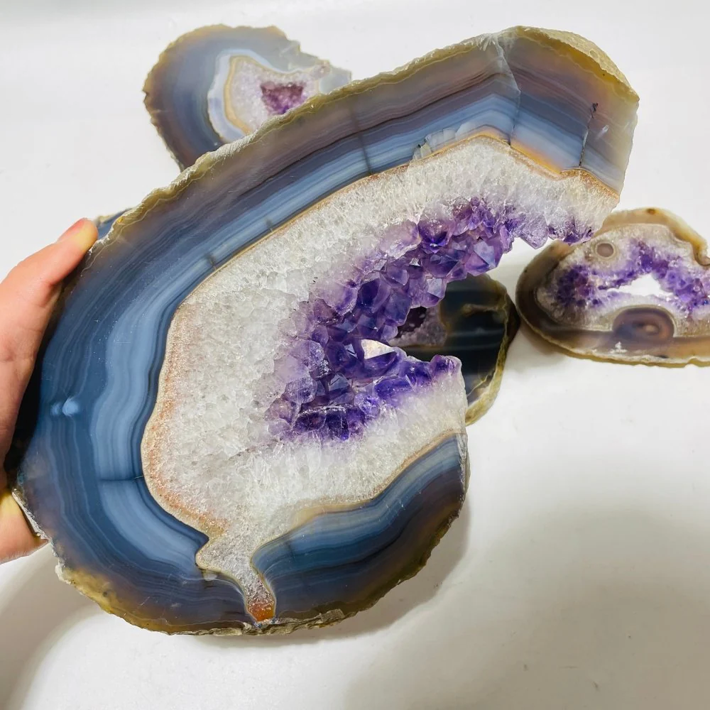 6 Pieces Large Polished Amethyst Geode Slab - Image 2