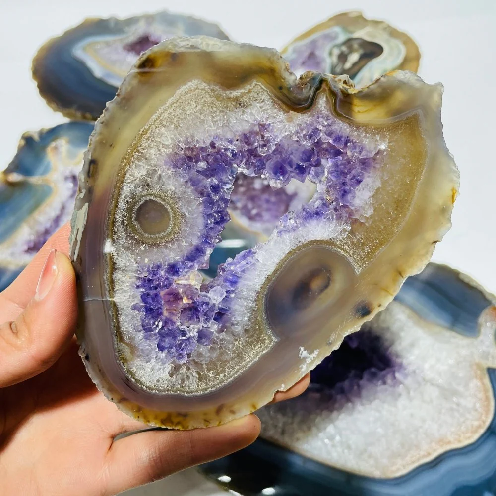 6 Pieces Large Polished Amethyst Geode Slab - Image 3