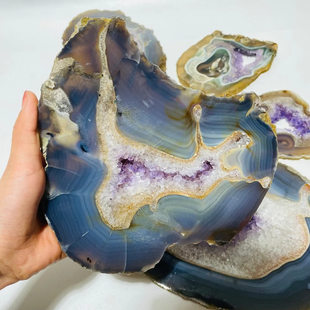 6 Pieces Large Polished Amethyst Geode Slab - Image 4