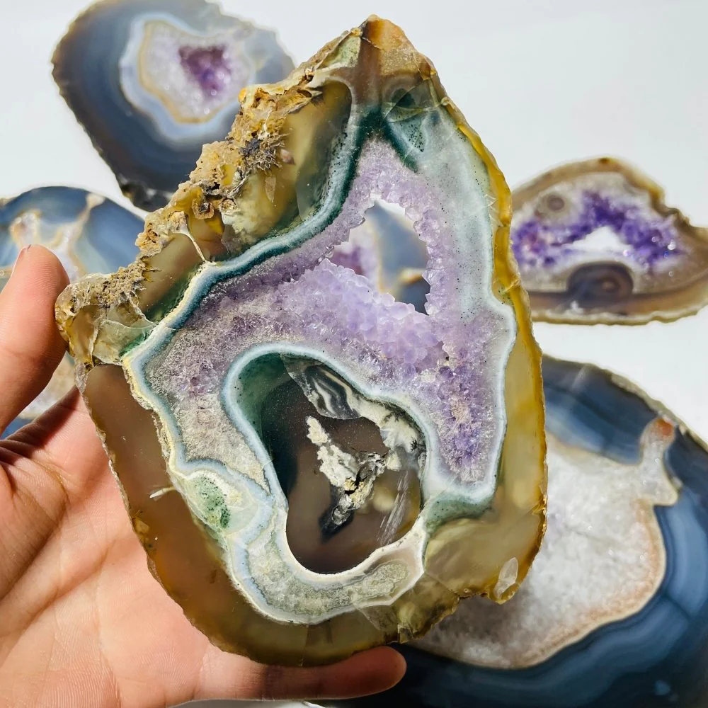 6 Pieces Large Polished Amethyst Geode Slab - Image 5