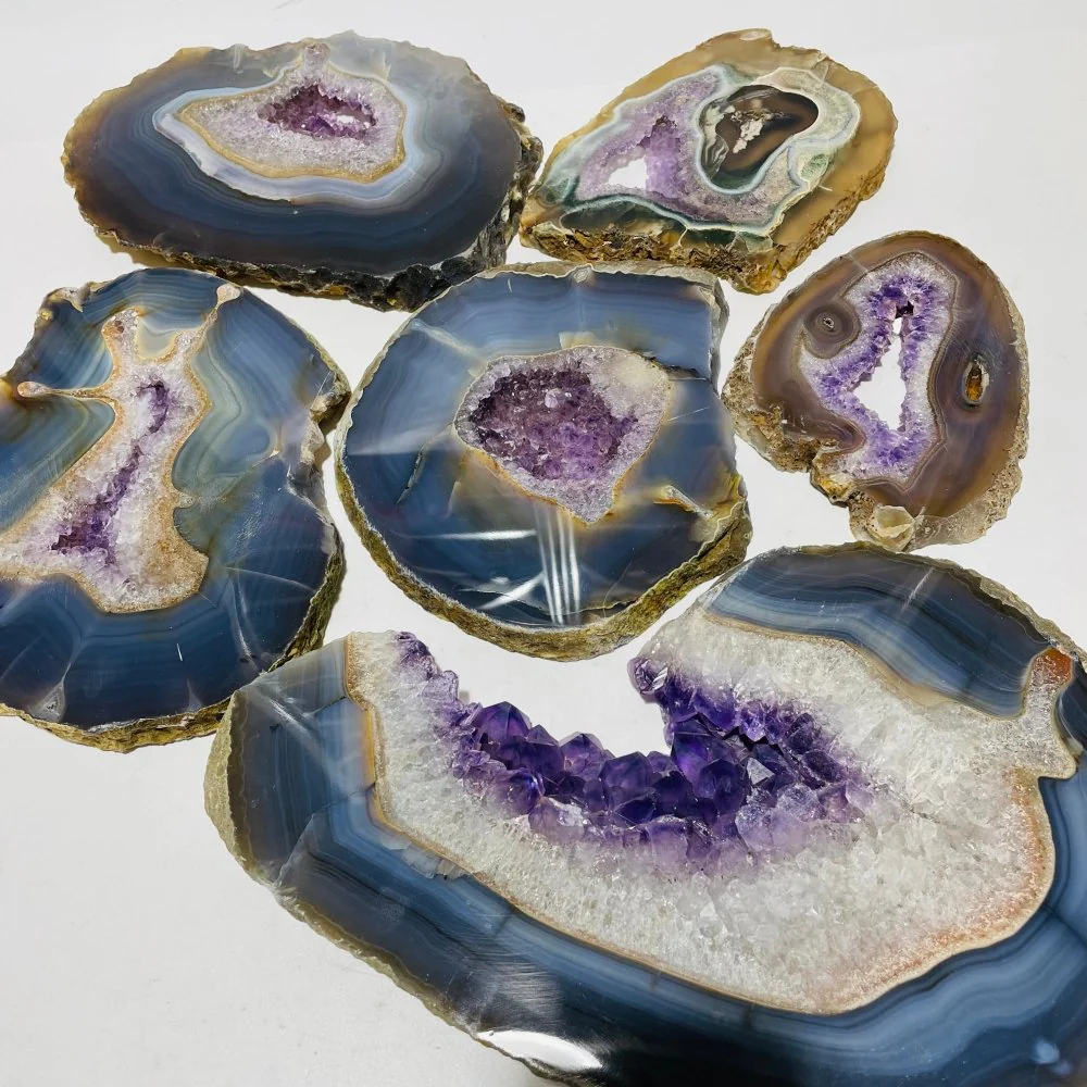 6 Pieces Large Polished Amethyst Geode Slab - Image 7