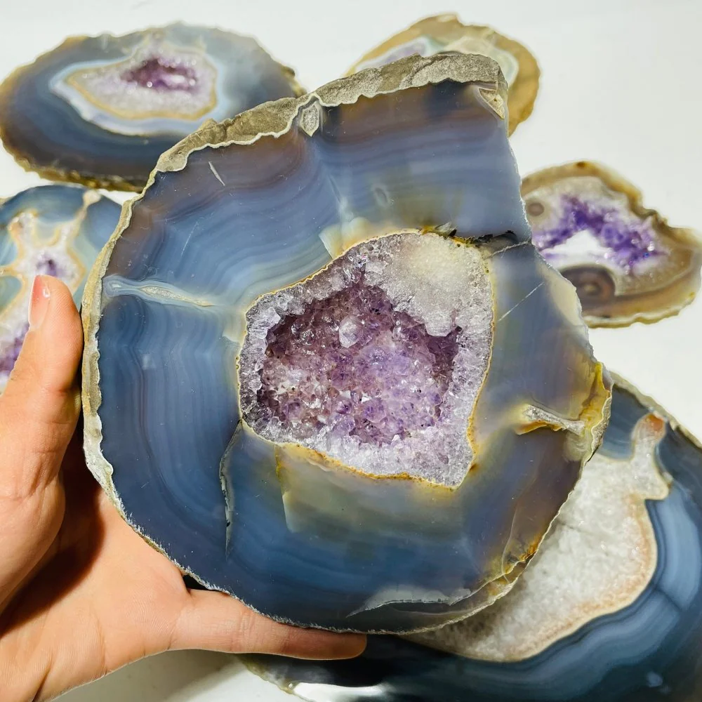 6 Pieces Large Polished Amethyst Geode Slab - Image 8