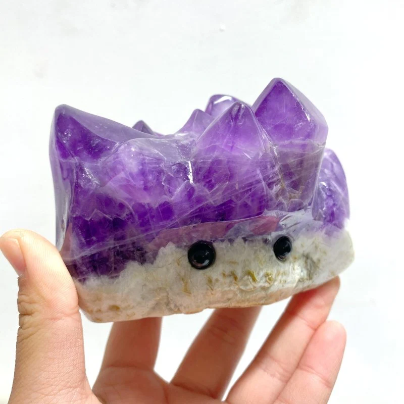 9 Pieces Polished Amethyst Teeth Cluster Groot Carving - Image 2