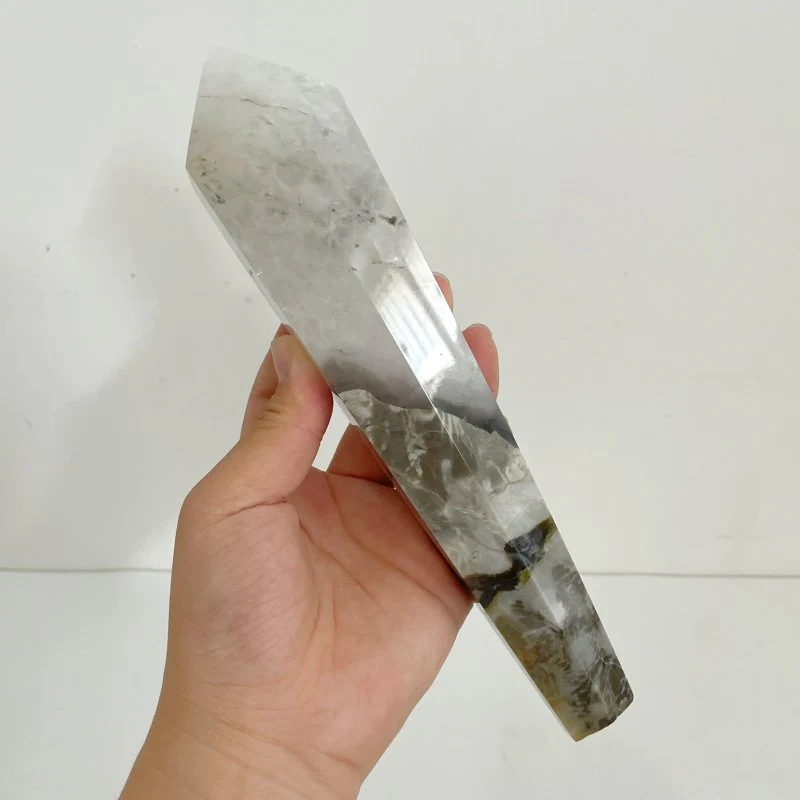 2 Pieces Volcano Agate Scepter Wand With Stand (UV Reactive) - Image 4