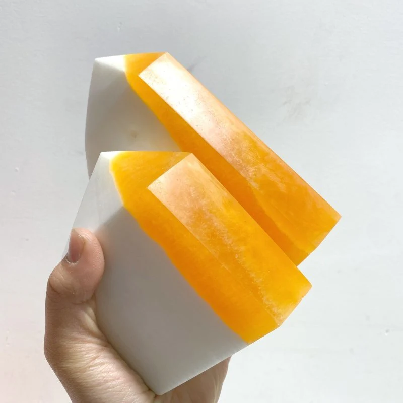 9 Pieces Yellow Calcite Points Raw Side - Image 6