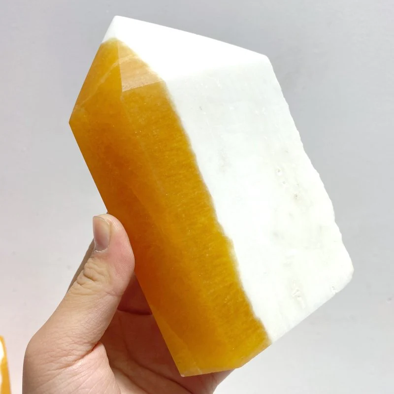 9 Pieces Yellow Calcite Points Raw Side - Image 7