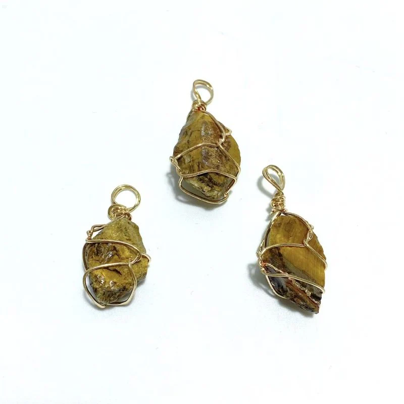 9 Types Raw Stone Crystal Pendants Wholesale Rose Quartz Chevron Amethyst Sunstone - Image 8