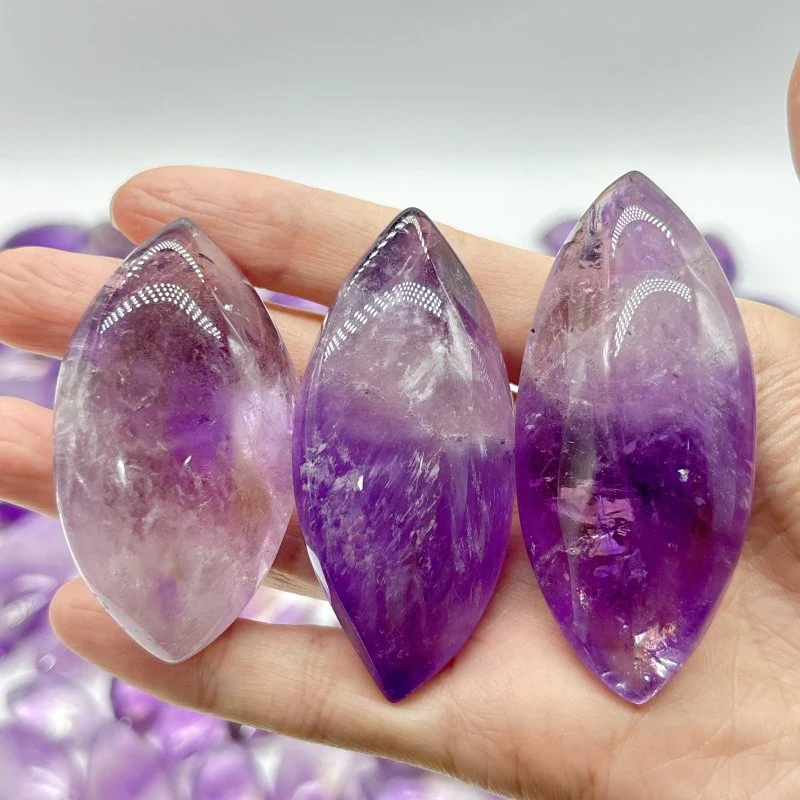 91 Pieces Amethyst Horse Eye Shape - Image 3