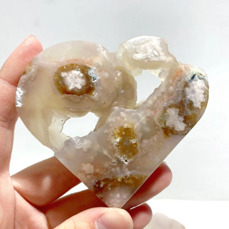 19 Pieces Geode Druzy Sakura Flower Agate Heart - Image 2