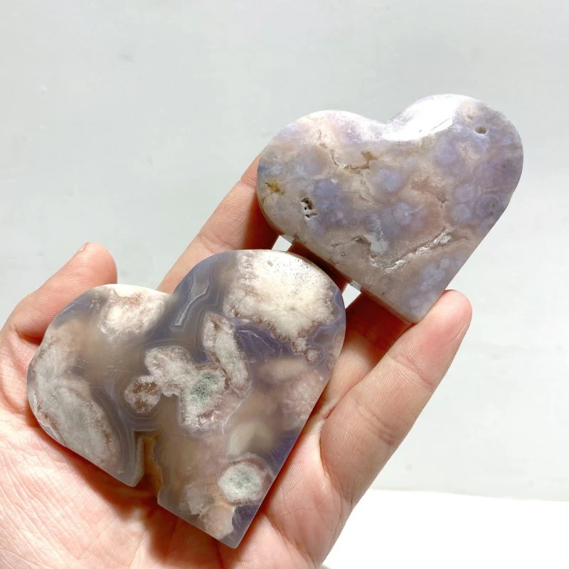 19 Pieces Geode Druzy Sakura Flower Agate Heart - Image 8