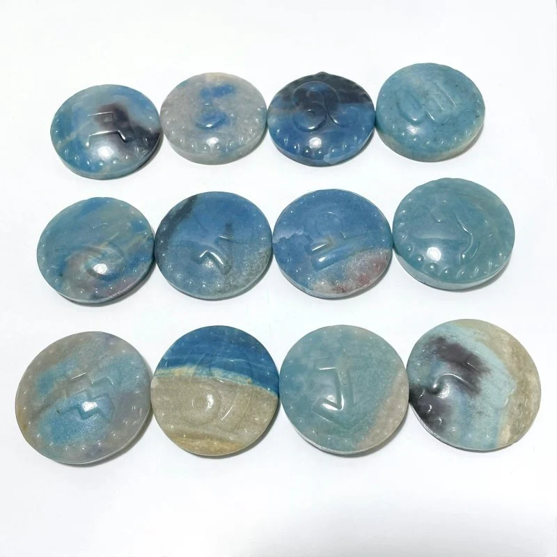 A Set Of Trolleite Twelve Constellations Carving