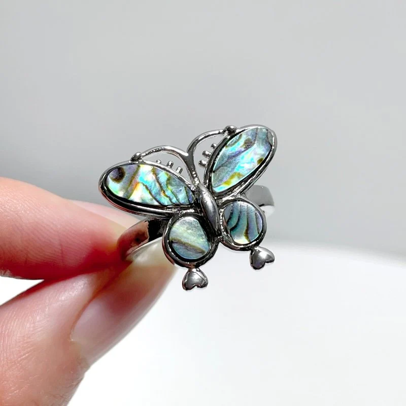 Abalone Shell Butterfly Shape Ring Wholesale