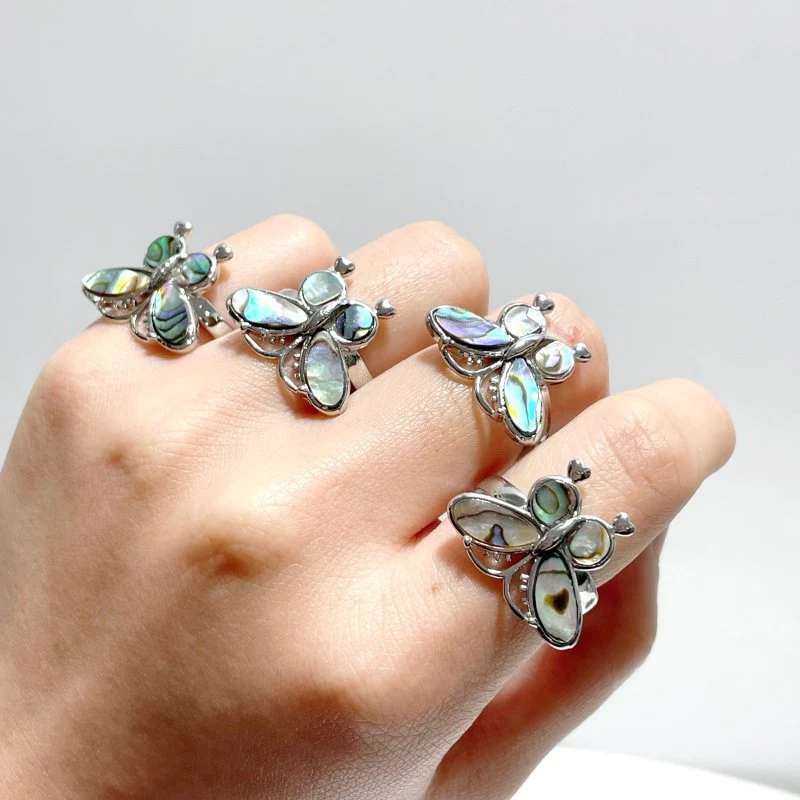 Abalone Shell Butterfly Shape Ring Wholesale - Image 2
