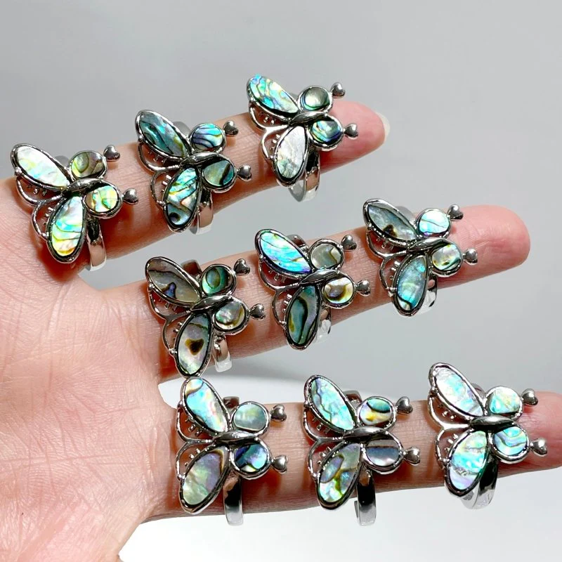Abalone Shell Butterfly Shape Ring Wholesale - Image 4
