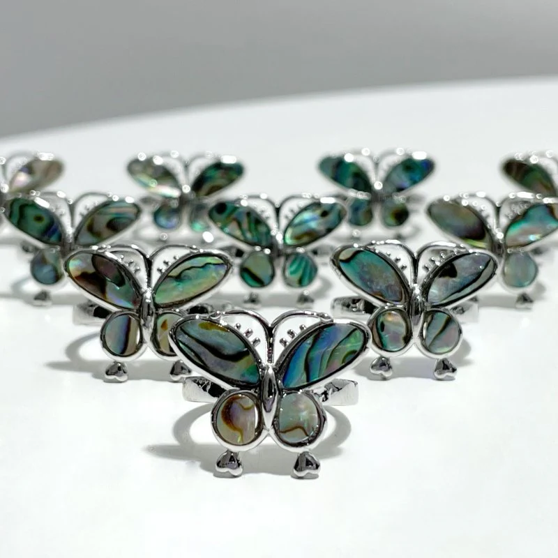 Abalone Shell Butterfly Shape Ring Wholesale - Image 5