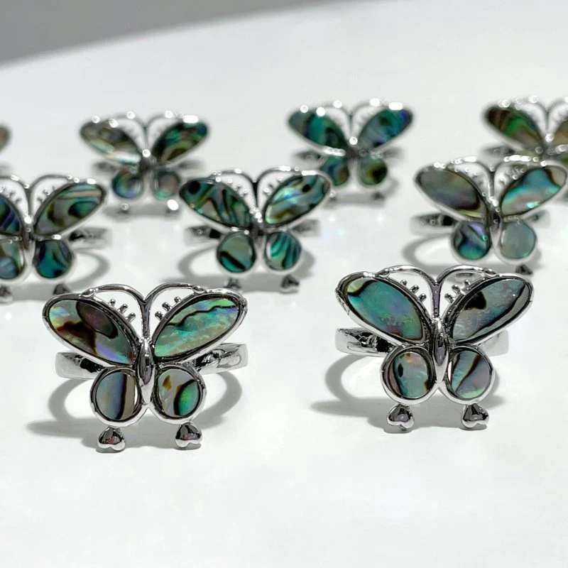 Abalone Shell Butterfly Shape Ring Wholesale - Image 6