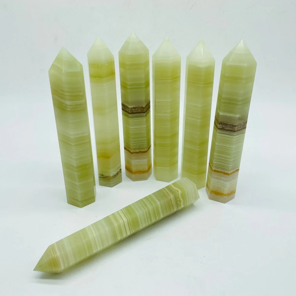 6-9in Afghanistan Stripe Jade Tower Point Wholesale - Image 3