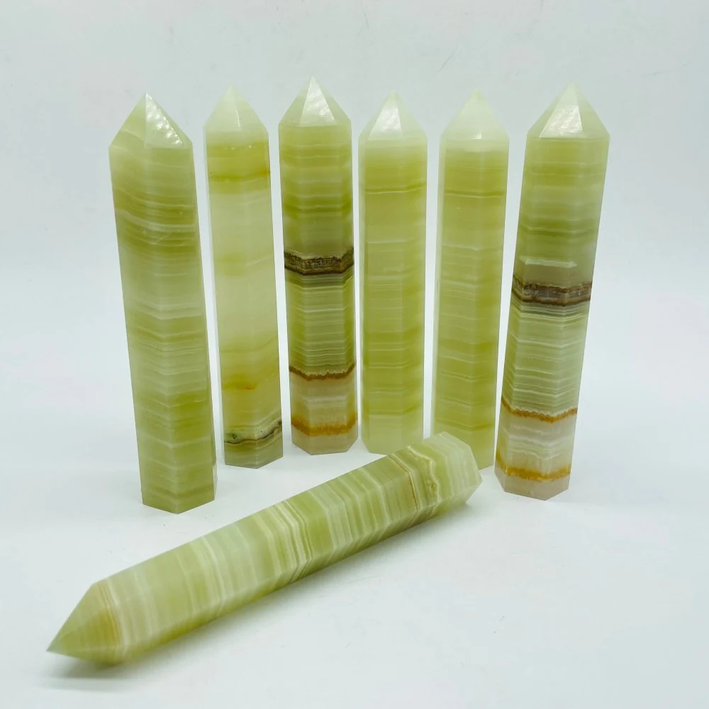 6-9in Afghanistan Stripe Jade Tower Point Wholesale - Image 4