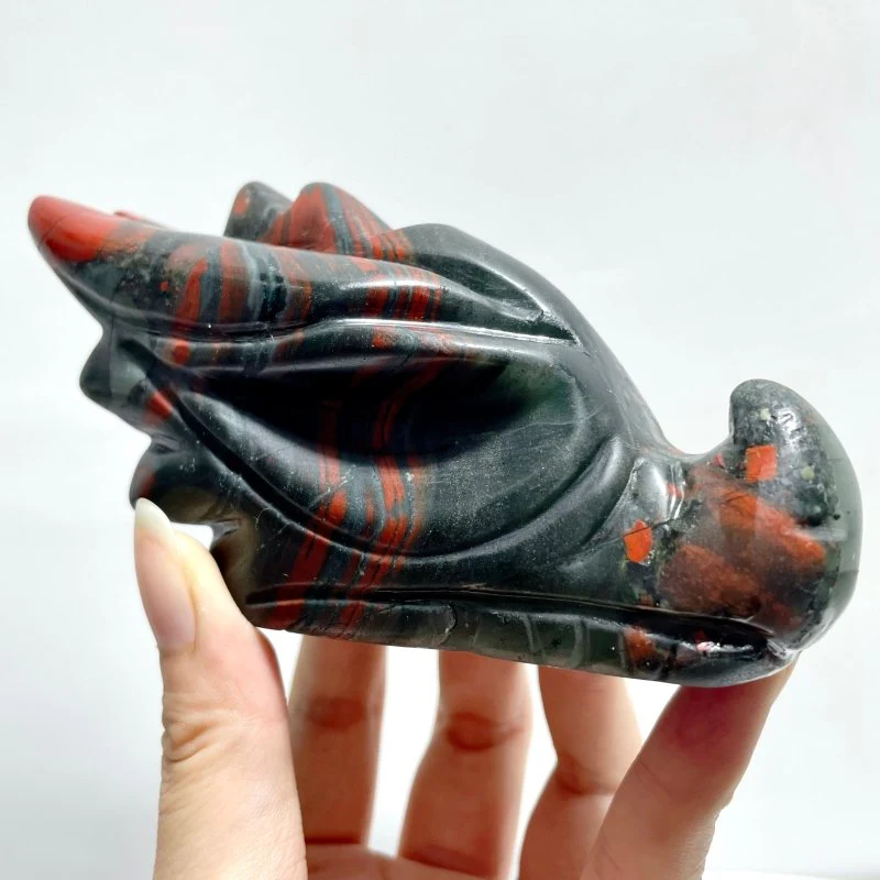 10 Pieces Africa Blood Stone Dragon Head Carving - Image 6