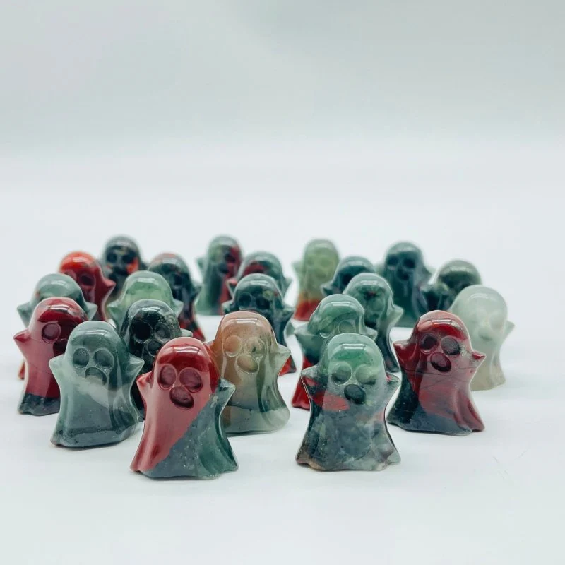 Mini Africa Blood Stone Ghost Carving Halloween Crystals Wholesale
