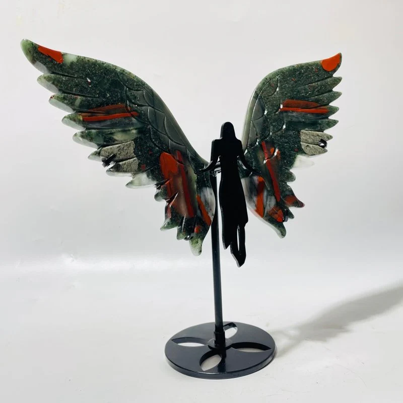 Africa Blood Stone Angel Wing With Stand - Image 3