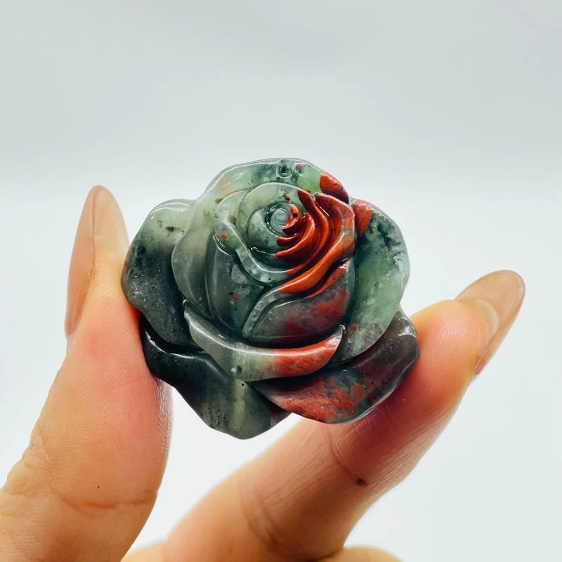 Africa Blood Stone Red Rose Flower Carving Wholesale - Image 4