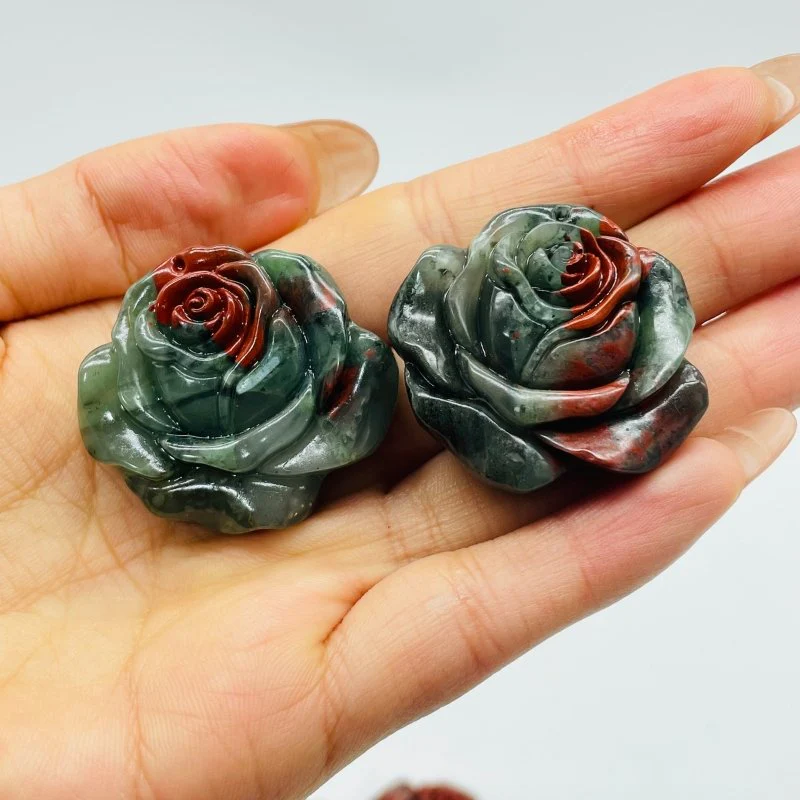 Africa Blood Stone Red Rose Flower Carving Wholesale - Image 5