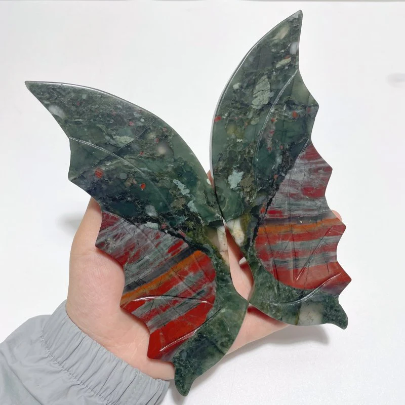 2 Pairs Africa Blood Stone Flying Dragon Wing With Stand - Image 3