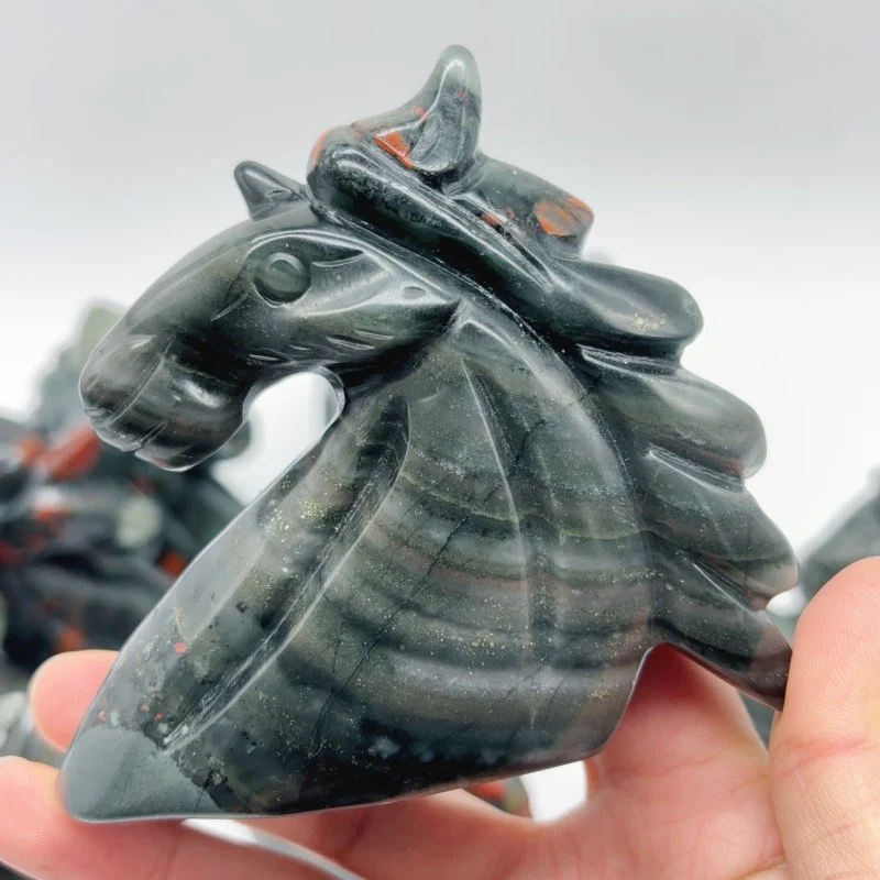 11 Pieces Africa Blood Stone Unicorn Carving - Image 5