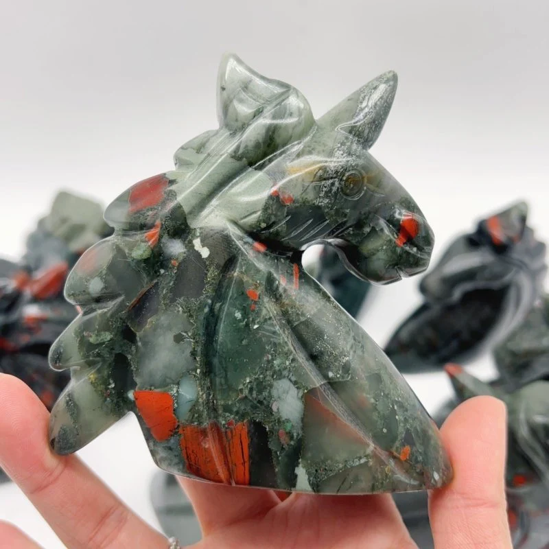 11 Pieces Africa Blood Stone Unicorn Carving - Image 7