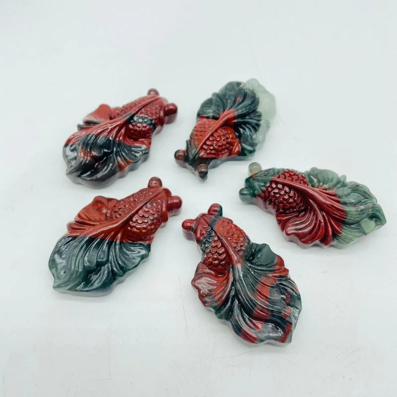 Africa Bloodstone Goldfish Carving Wholesale - Image 2