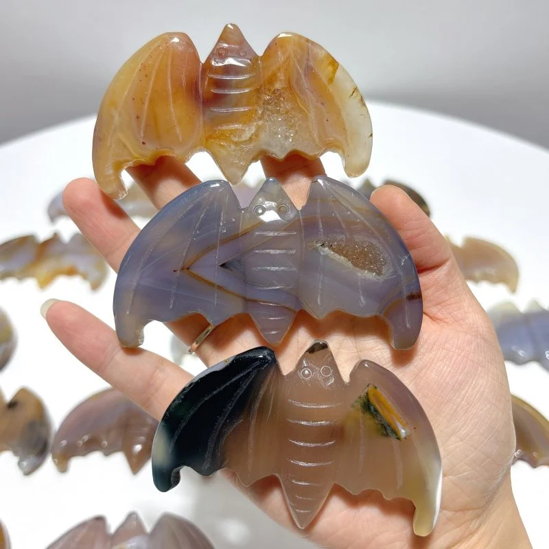 20 Pieces Agate Bat Carving Animal - Image 4