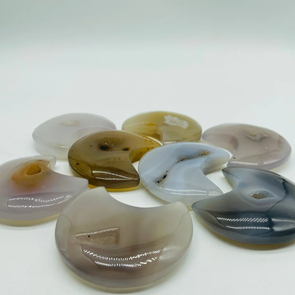 Natural Geode Agate Crystal Moon Wholesale - Image 2