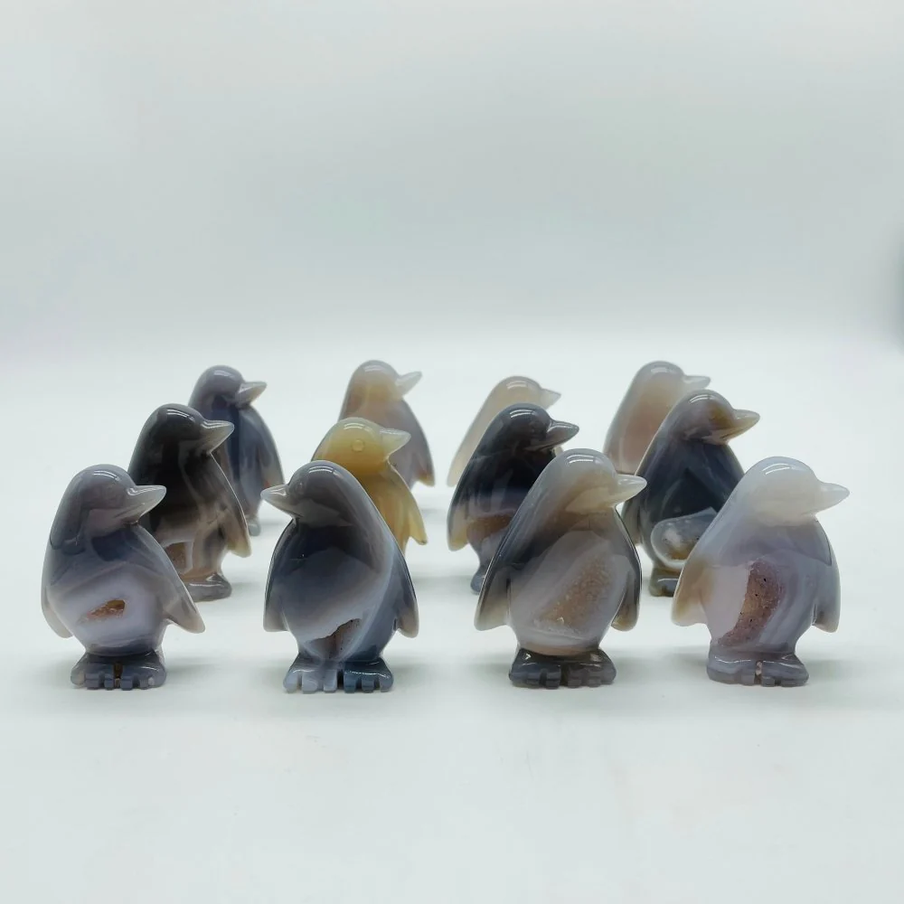 Geode Druzy Agate Penguin Carving Wholesale - Image 3