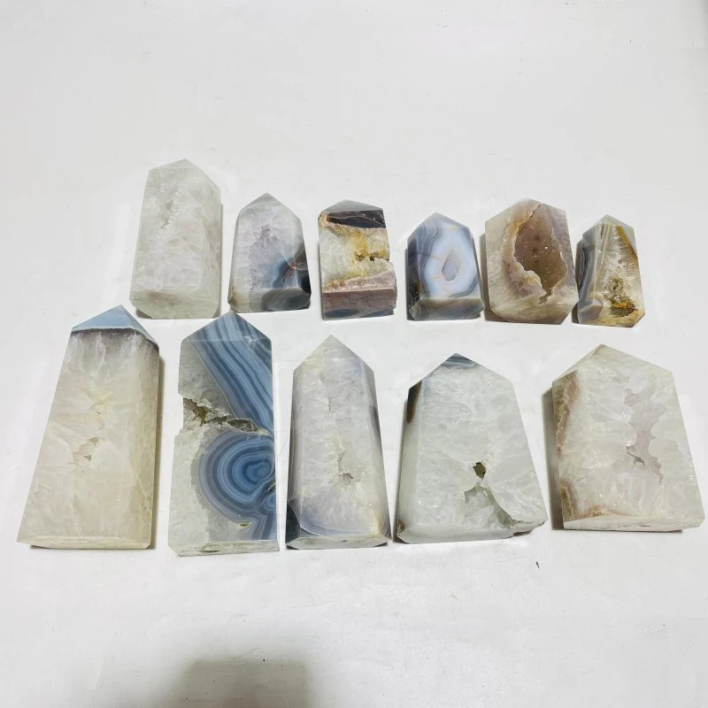 11 Pieces Geode Druzy Agate Tower - Image 3