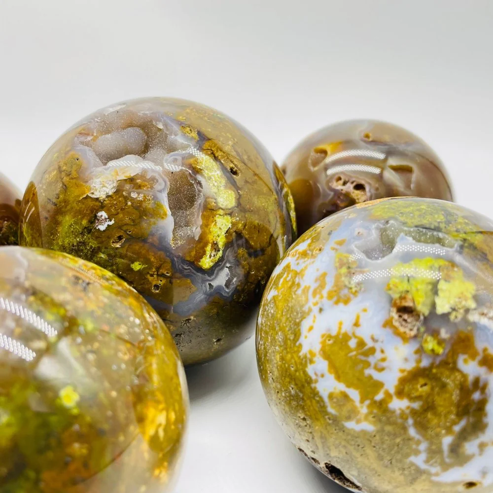 Yellow Agate Geode Sphere Ball Wholesale - Image 2