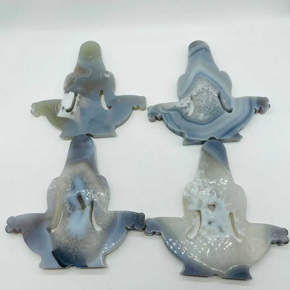4 Pieces Large Agate Mother Earth Carving - Image 5