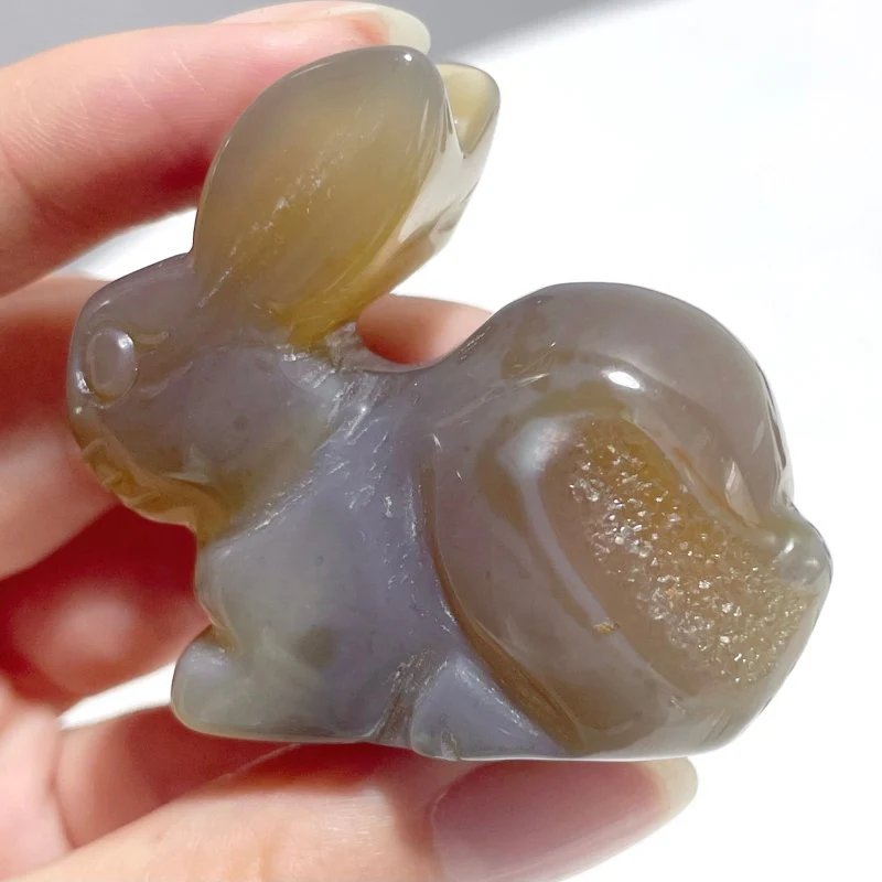11 Pieces Agate Rabbit Carving - Image 2