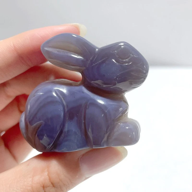 11 Pieces Agate Rabbit Carving - Image 3