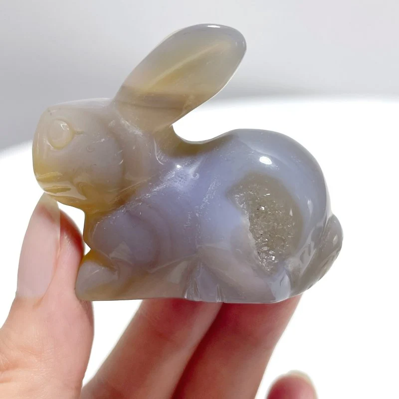 11 Pieces Agate Rabbit Carving - Image 5