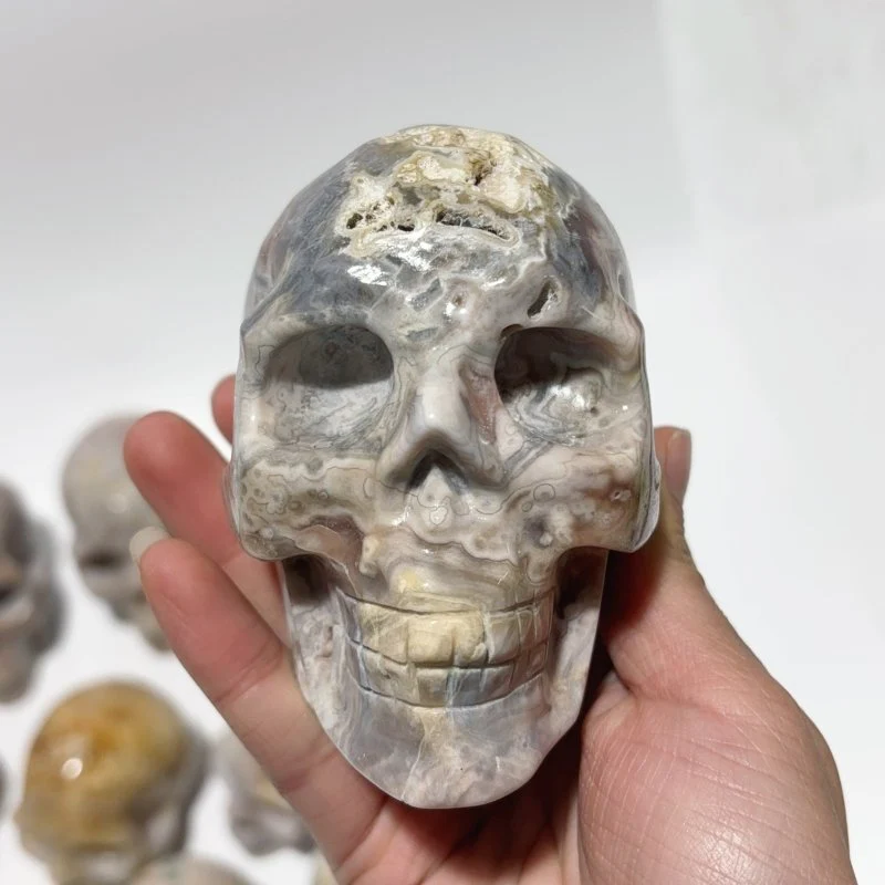 10 Pieces Large Agate Skull Carving - Image 5