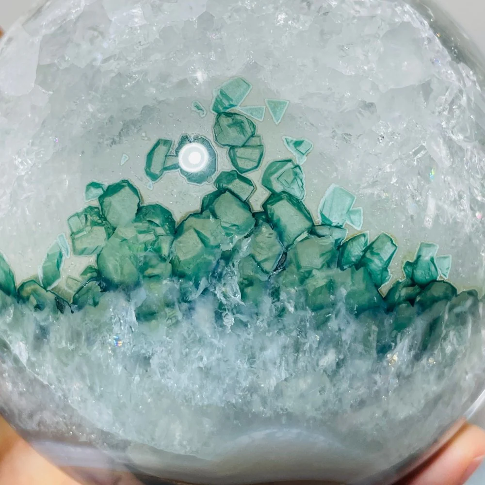 3 Pieces Unique Green Agate Spheres - Image 3