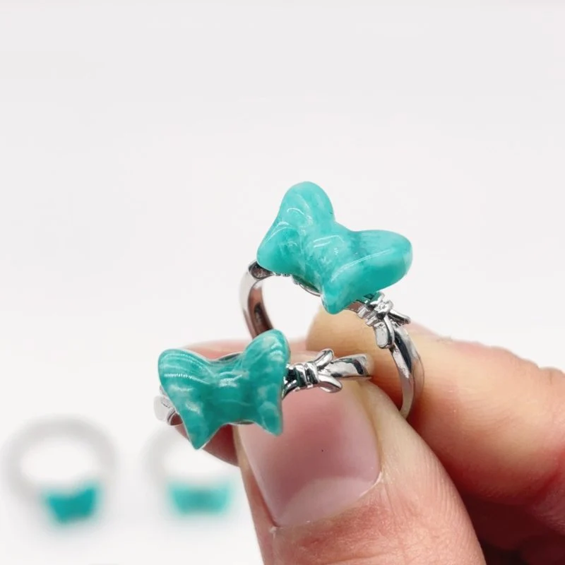 Amazonite Bow Tie Crystal Ring Wholesale - Image 4