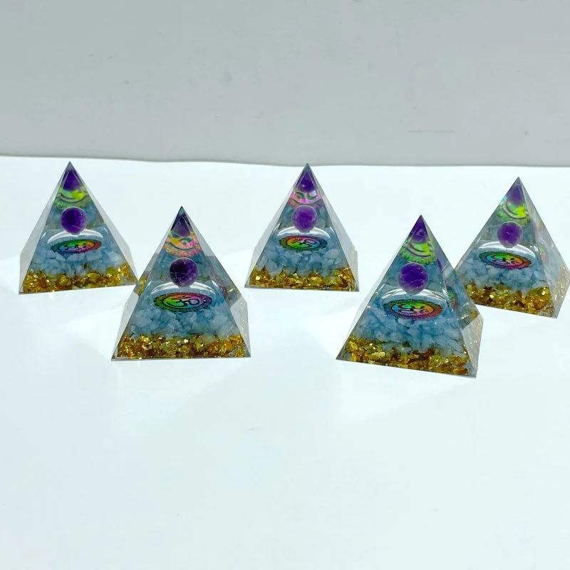 Amethyst Aquamarine Orgone Pyramid Wholesale - Image 5