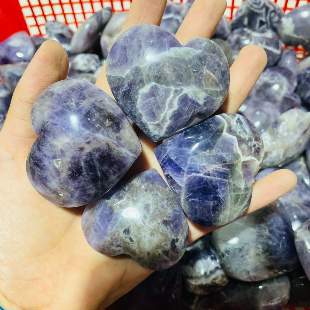 Chevron Amethyst Heart Crystals Wholesale - Image 3