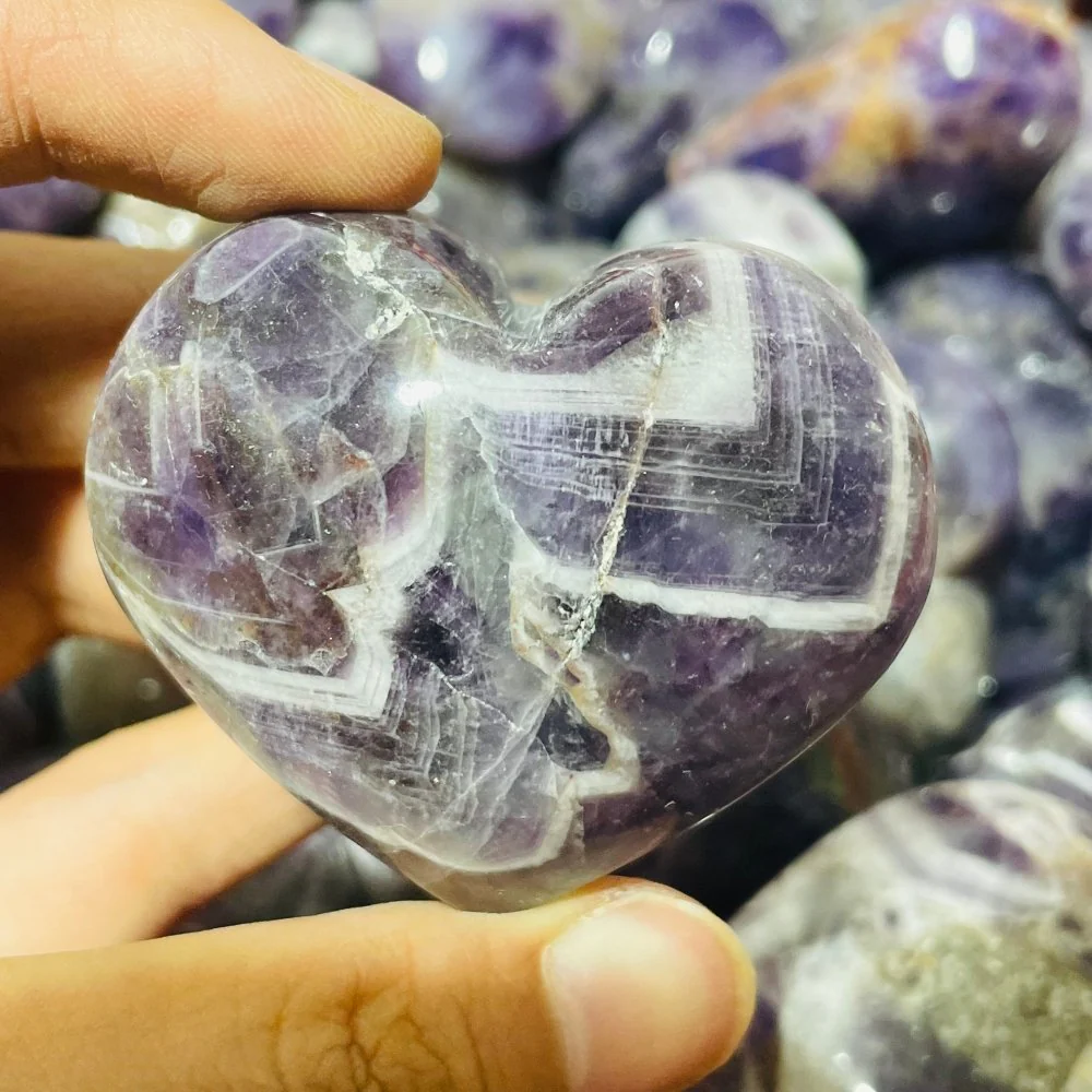 Chevron Amethyst Heart Crystals Wholesale - Image 4