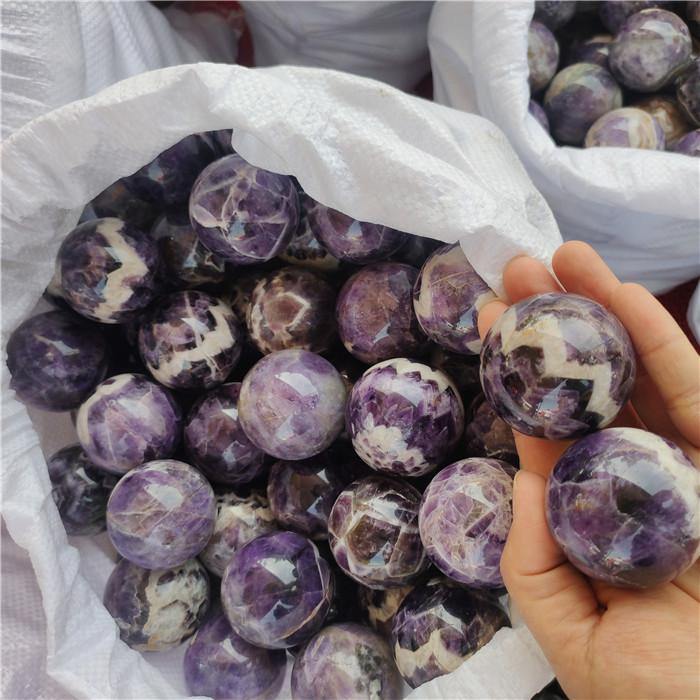 Amethyst Chevron Sphere Ball 1.5-2.5in(4-6.2cm) Wholesale - Image 2
