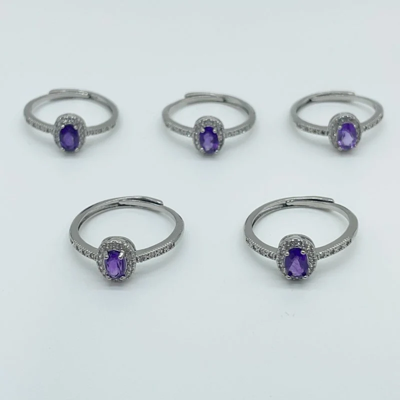 Amethyst Cut Faceted Ring Wholesale - Image 3