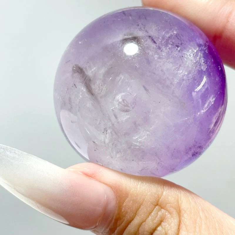 Amethyst Enhydro Quartz sphere With Moving Bubble - Image 2