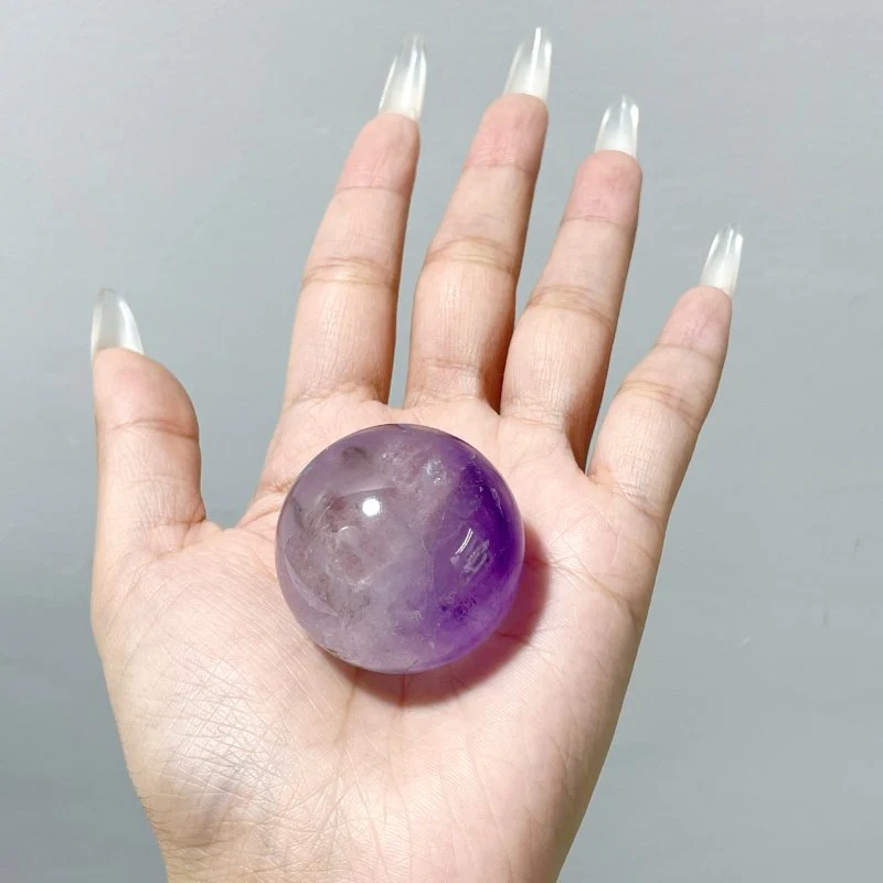 Amethyst Enhydro Quartz sphere With Moving Bubble - Image 3